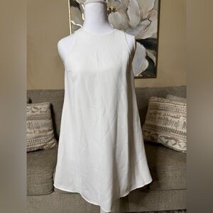 Zara White Sleeveless A-Line Jumpsuit